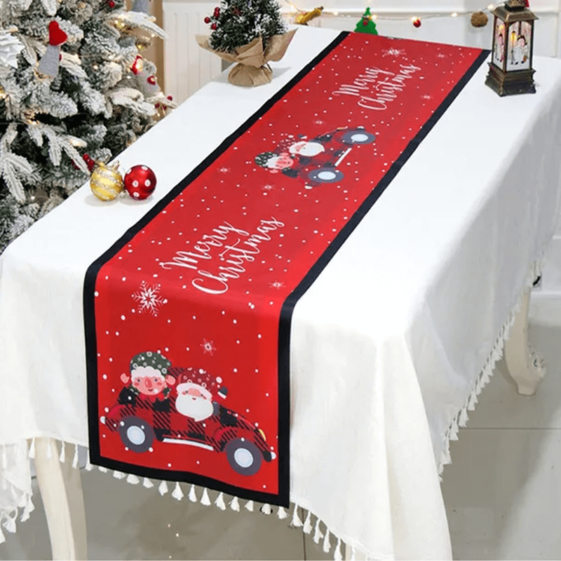 Stoffen kersttafelkleed voor eettafel 180x35cm - versier de eettafel in kerstsfeer