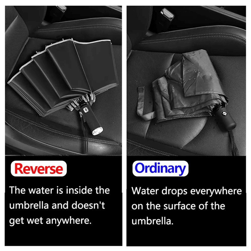 Opvouwbare paraplu met LED-zaklamp