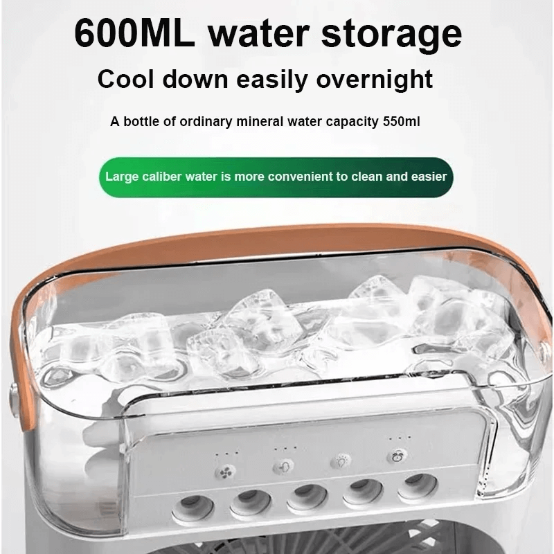 Draagbare tafelventilator airconditioner met waterkoeling