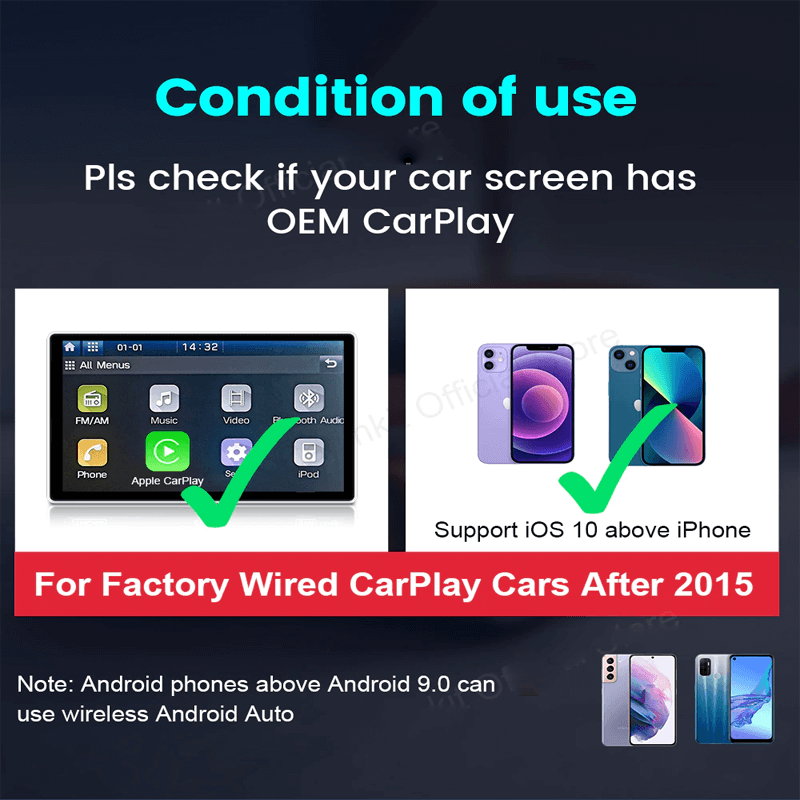 Draadloze CarPlay auto-adapter