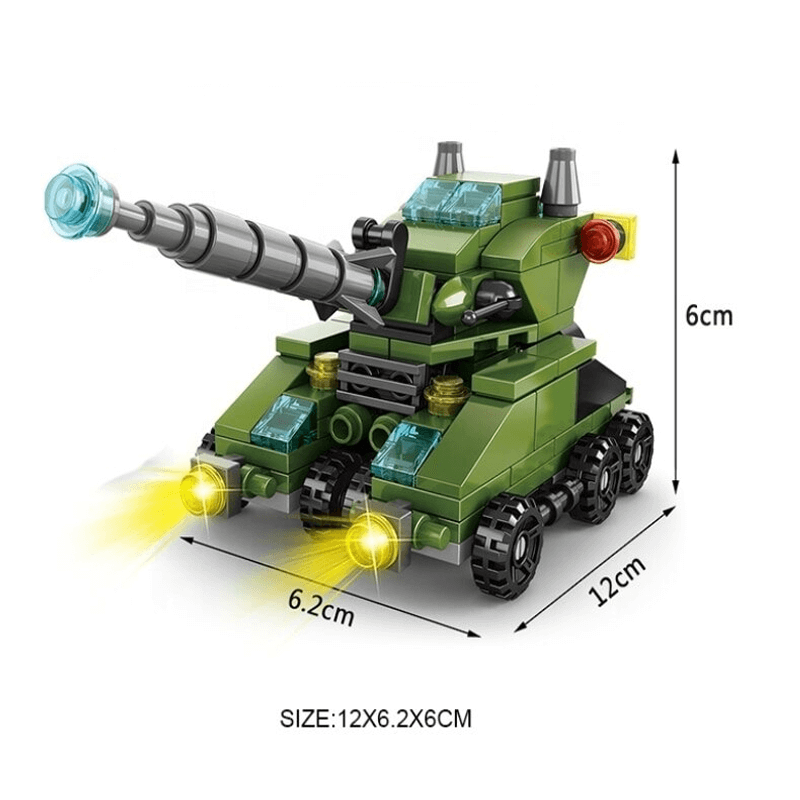 6-in-1 Bouwstenen Voertuigenset voor Kinderen | Brandweerwagen, Tank & Helikopter - STEM-Speelgoed voor Creatief Spelen & Leren (6-10 jaar)
