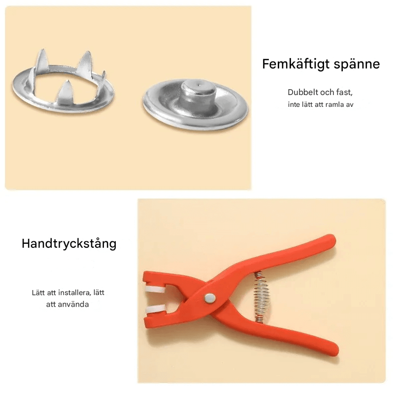 Doe-het-zelf-gereedschap voor metalen drukknoppen