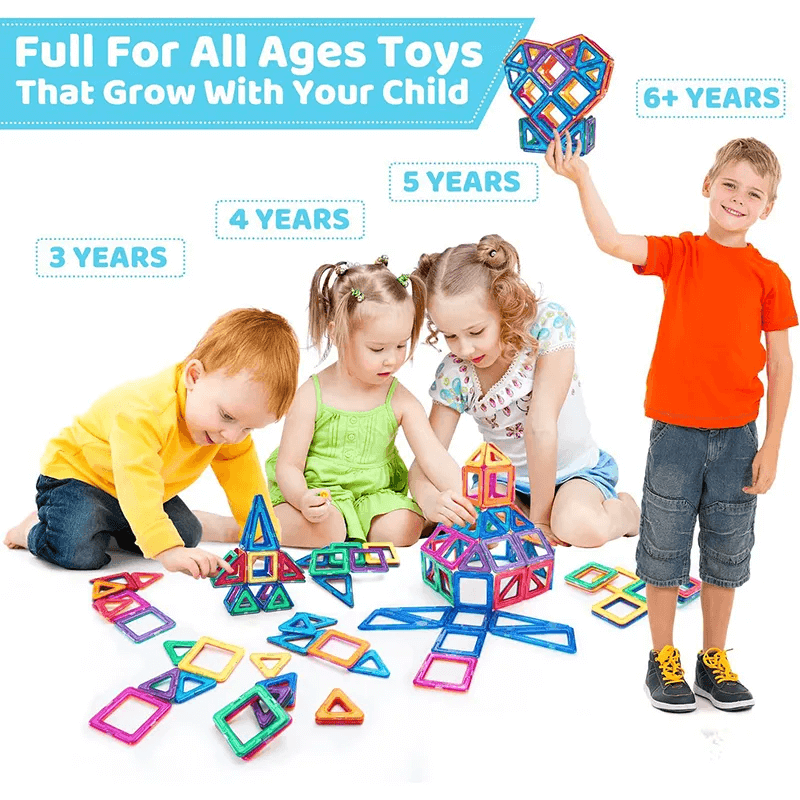 Magnetische Bouwstenen - Montessori Magnetische Sets voor Creatief Spelen, Bouwen en Leren, Perfect Educatief Speelgoed voor Kinderen