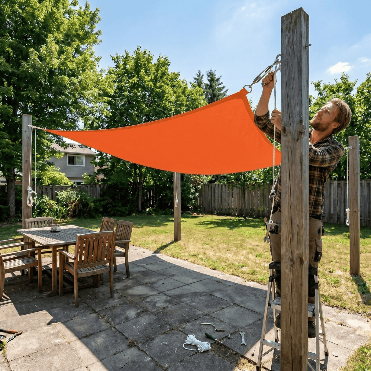 Rechthoekig waterdicht zonnezeil