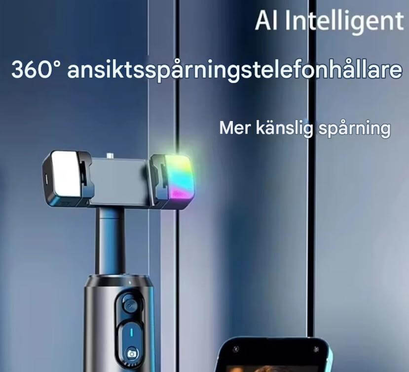 AiveloTrack - AI 360° Gezichtsvolgsysteem Mobiele Houder | Handsfree Opnemen voor Vlogs, Live Broadcasts & Videogesprekken