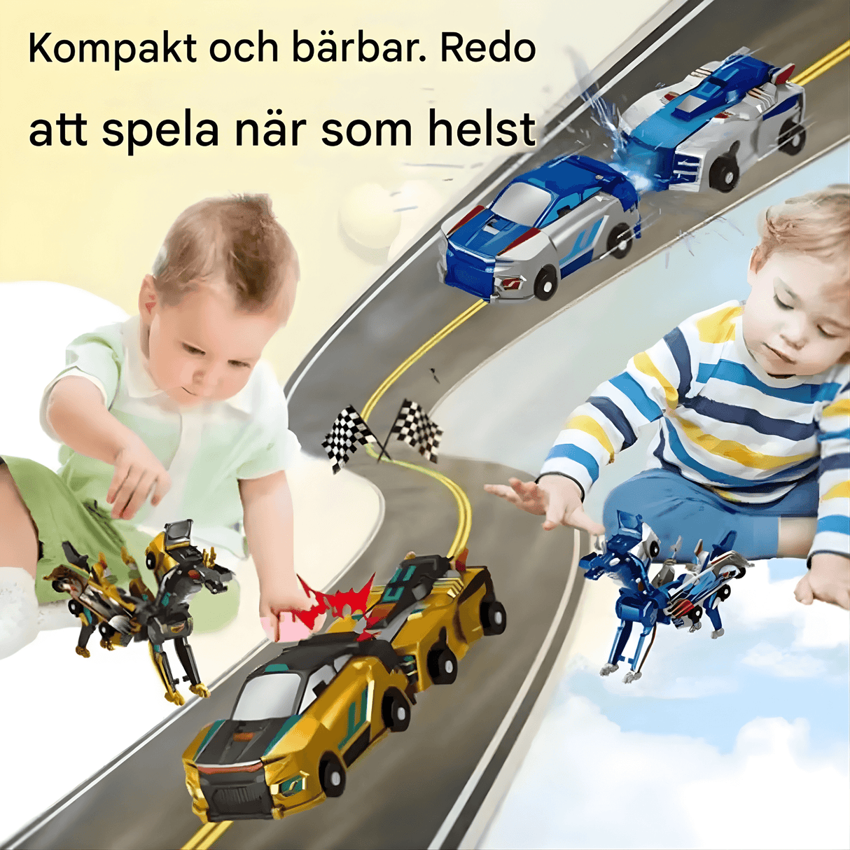 SkyDrake – Magnetisk Kollision-Bil som Förvandlas till Flygande Drake | 2-i-1 Lekfordon för Fantasi & Rörelselek