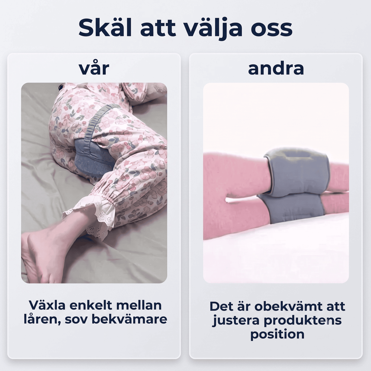 SleepAlign – Ergonomisk Minneskudde för Ben och Knän, Sidosovare – Minskar Smärta i Höft, Rygg och Ischias