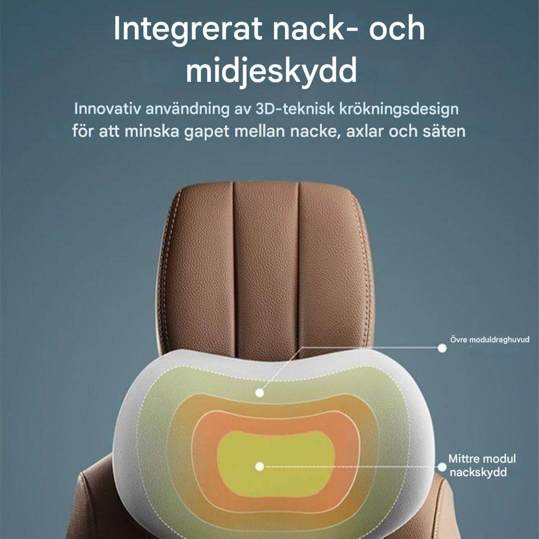 Travilo - Ergonomisch nek- en rugkussen voor autoritten | Aanpasbaar comfort in elke stoel