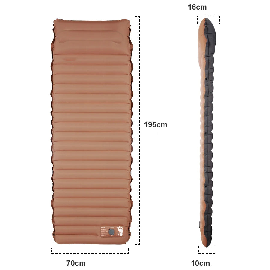 Luchtmatras met ingebouwde luchtpomp Voetpomp 10cm, 3,0-3,2 R-waarde Dubbele laag