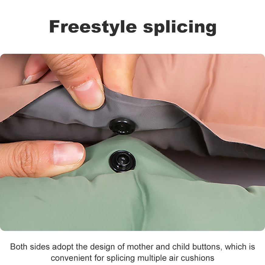 Luchtmatras met ingebouwde luchtpomp Voetpomp 10cm, 3,0-3,2 R-waarde Dubbele laag