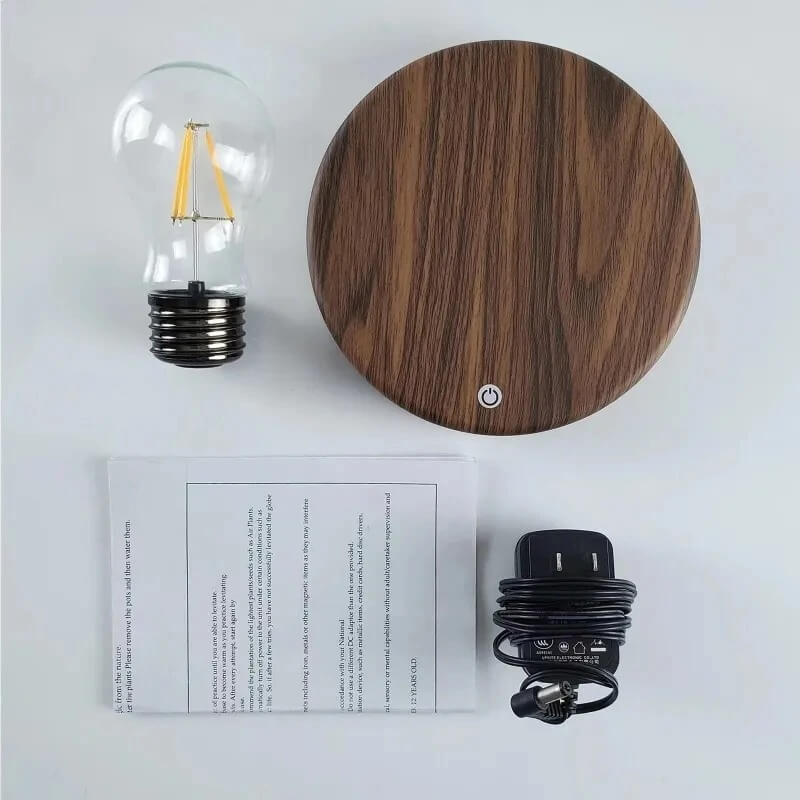 LumoGlide - Magnetische Zwevende LED Lamp | Zwevende Tafellamp met Houten Afwerking voor Bureau en Interieur