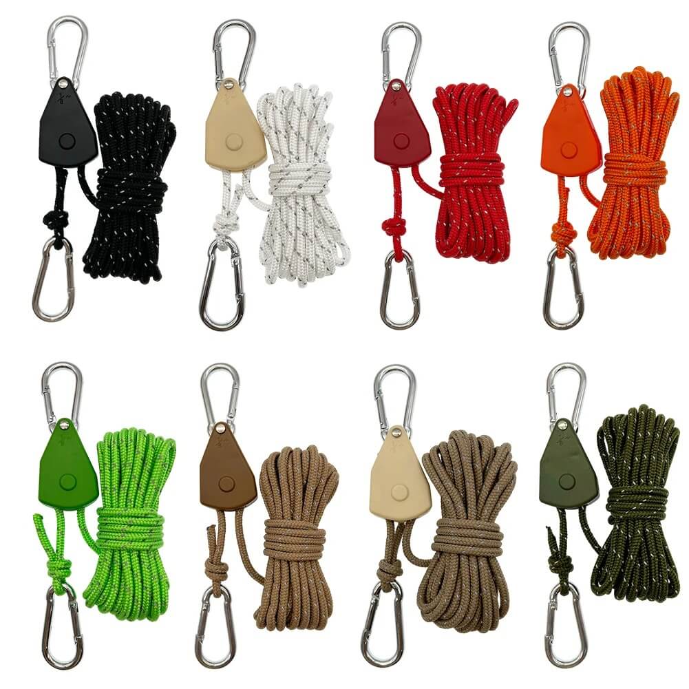 ReflectaCord - Reflecterend Tentkoord 5M met Verstelbaar Katrol voor Kamperen