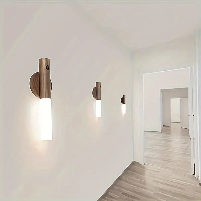SensoRay - Draadloos LED Nachtlampje met Bewegingssensor | Elegant Houten Ontwerp en Oplaadbaar
