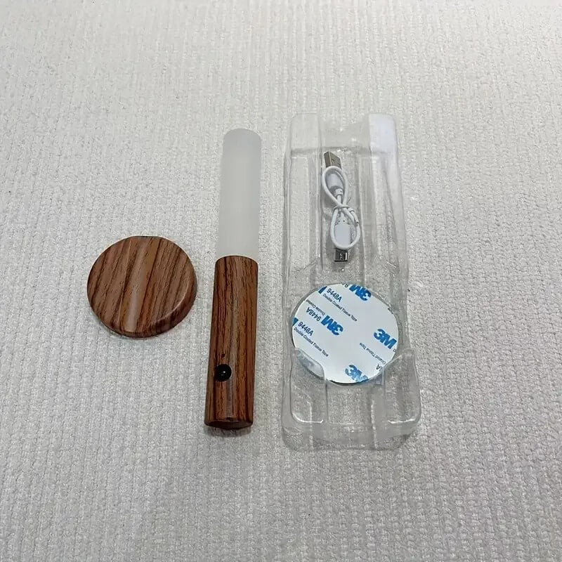 SensoRay - Draadloos LED Nachtlampje met Bewegingssensor | Elegant Houten Ontwerp en Oplaadbaar