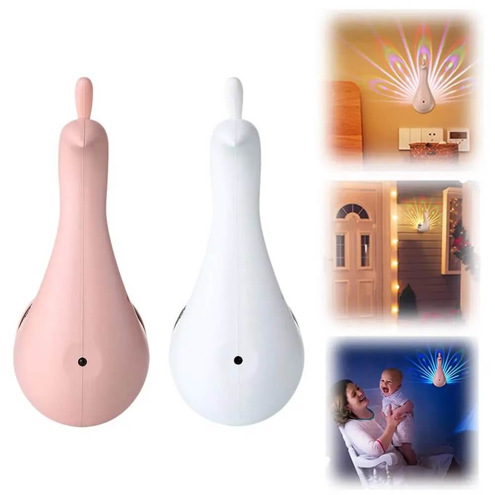 PeacockGlow - Op afstand bedienbare pauw projectorlamp met kleurrijke sfeer Creatief nachtlampje voor slaapkamer en thuis