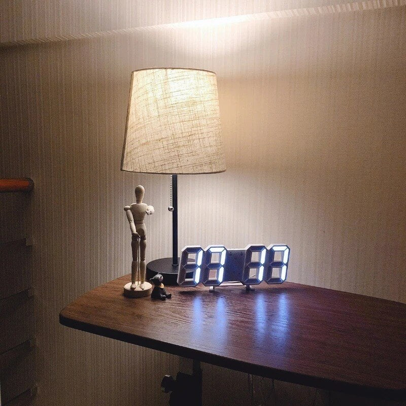 BrightChrono - 3D Digitale LED Wand- & Bureauklok | Stijlvolle Tijdsweergave voor Thuis & Kantoor