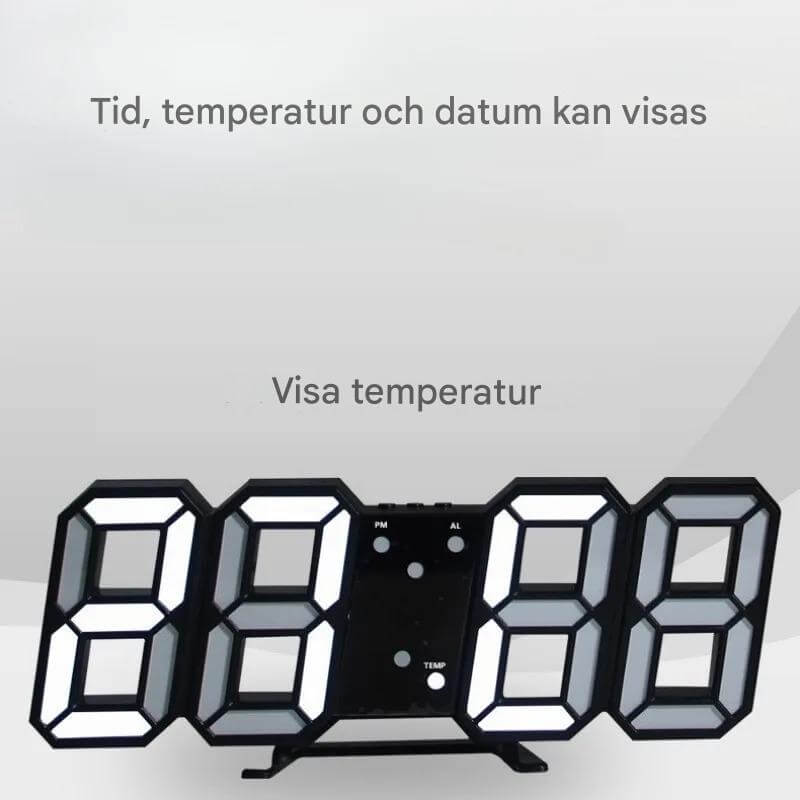 BrightChrono - 3D Digitale LED Wand- & Bureauklok | Stijlvolle Tijdsweergave voor Thuis & Kantoor