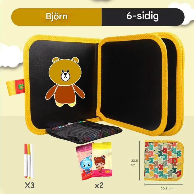 DoodleBloom - Herbruikbaar tekenboek voor kinderen | Afveegbaar & Draagbaar Creativiteit met Magische Pen