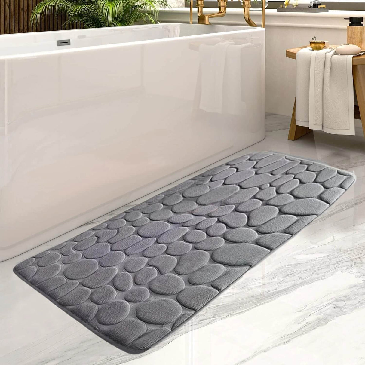 VelvioMat - Grote Badkamermat van Memory Foam - Antislip, Zacht & Absorberende Mat voor Thuis