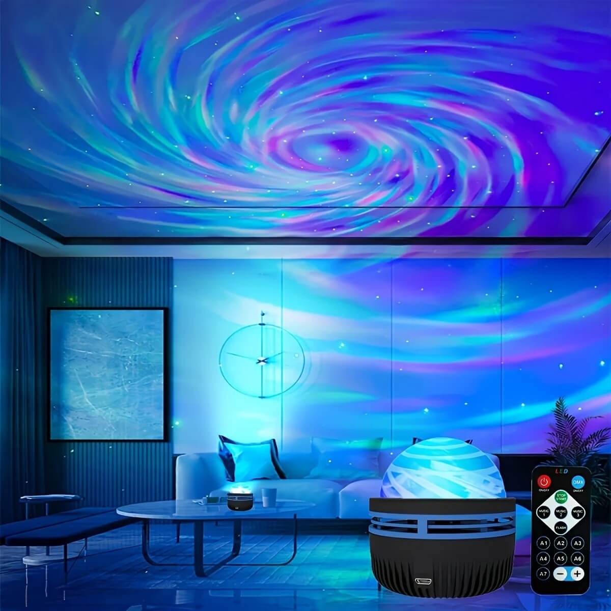 StarGlo - LED Galaxy Projector Lamp | Sfeerverlichting met afstandsbediening voor magische sfeer