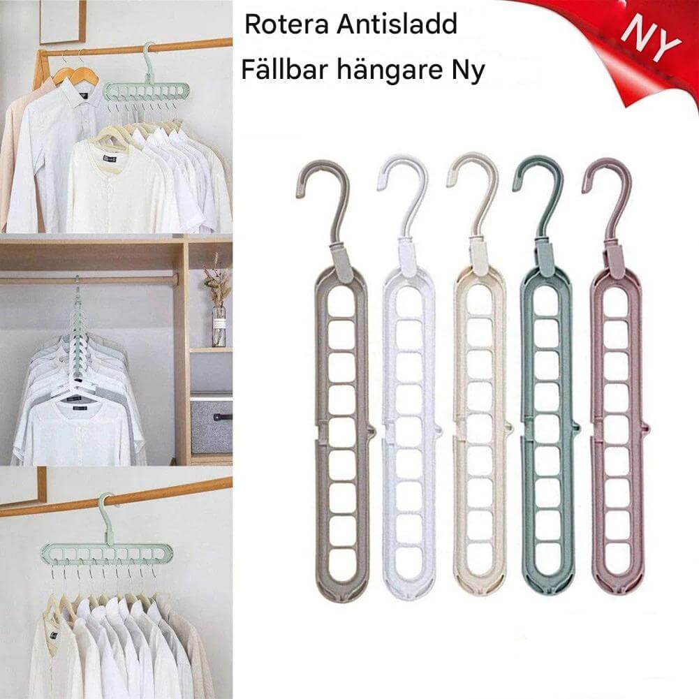 ClosetEase - Ruimtebesparende kleerhanger | Multifunctionele kleerhanger met 9 haken & 360° draaibare haak
