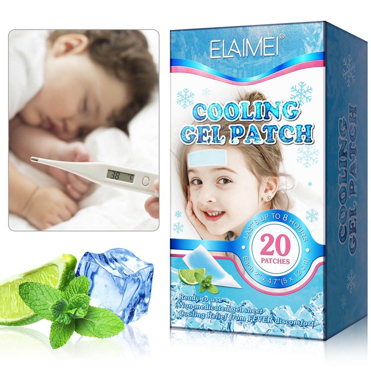CooliPatch - Koortspleister voor kinderen | Cooling Gel Patch voor natuurlijke verlichting zonder medicijnen