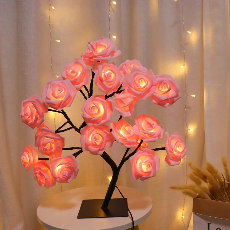RoseLoom - LED-rooslamp in de vorm van een boom Zachte en buigbare decoratieve lamp voor een gezellige sfeer in huis