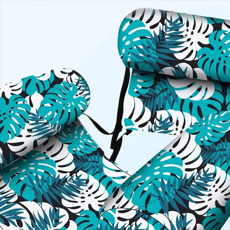HydroHammock - Opblaasbare Drijvende Stoel voor Volwassenen | Comfortabele Zwembadhangmat met Nekkussen & Plantenpatroon