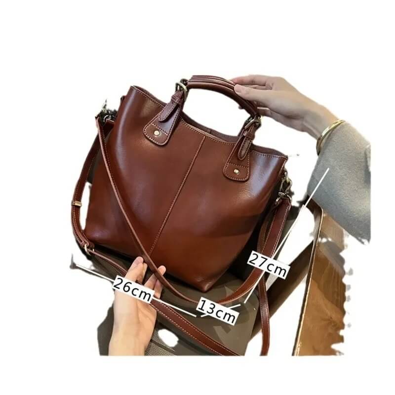 VelvetaBag - Elegante Leren Schoudertas voor stijl en functie in echt leer