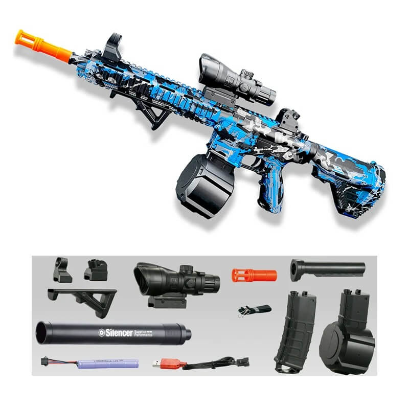 BlastForge - M416 Jelly Rifle met 7,4V batterij en dubbel magazijn voor actief buitenspelen