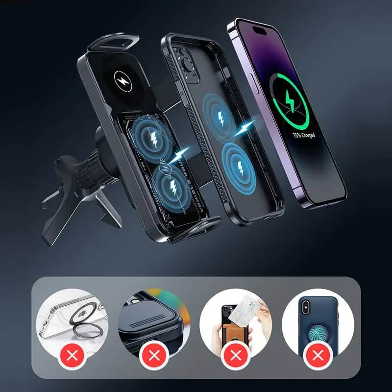 ChargeMount - Verstelbare Smart Car Telefoonhouder met 15W Draadloos Oplaad Pad voor Opvouwbare Schermen