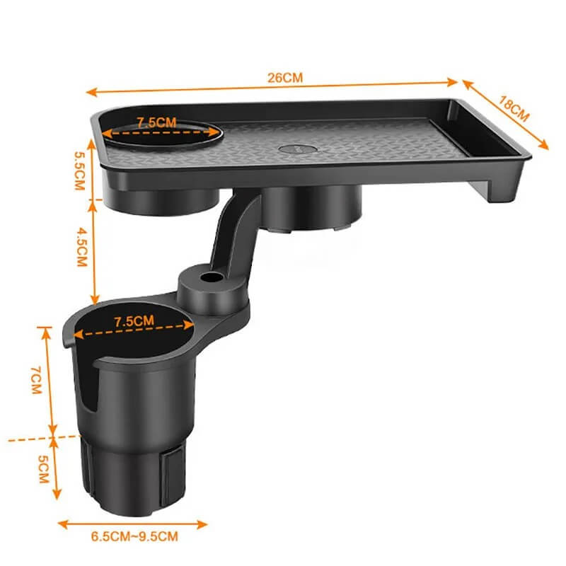 CarMealTray - Dienblad voor in de auto met draaibaar opschepoppervlak | Gemakkelijk eten en organiseren in de auto