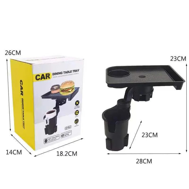 CarMealTray - Dienblad voor in de auto met draaibaar opschepoppervlak | Gemakkelijk eten en organiseren in de auto