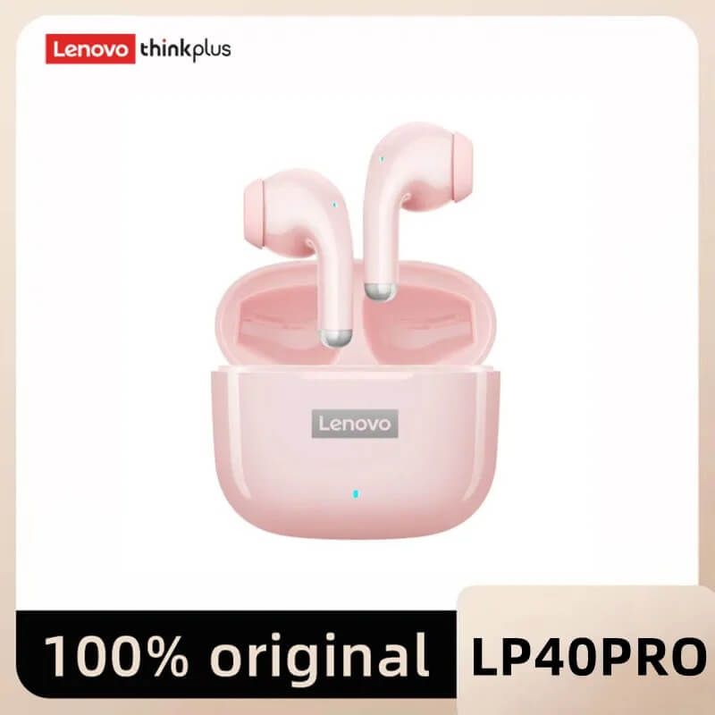 Lenovo LP40 Pro - Bluetooth 5.1 draadloze hoofdtelefoon met hifi-geluid, aanraakbediening, oplaadetui en microfoon