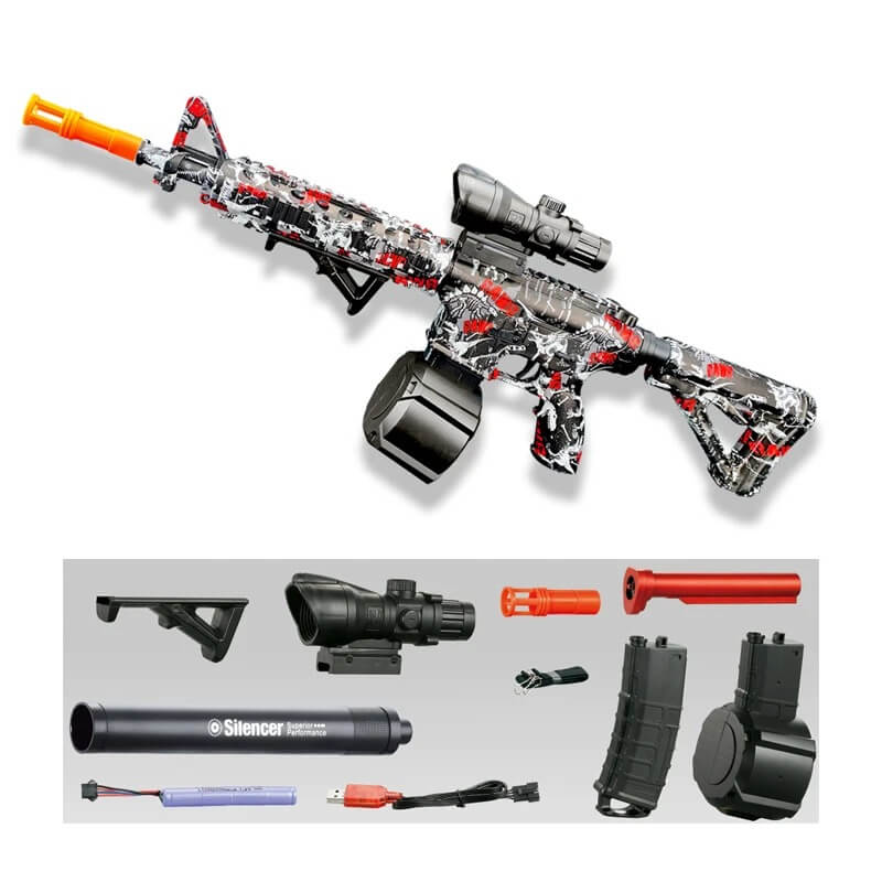BlastForge - M416 Jelly Rifle met 7,4V batterij en dubbel magazijn voor actief buitenspelen
