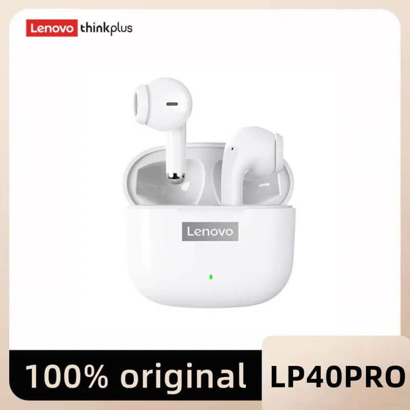 Lenovo LP40 Pro - Bluetooth 5.1 draadloze hoofdtelefoon met hifi-geluid, aanraakbediening, oplaadetui en microfoon