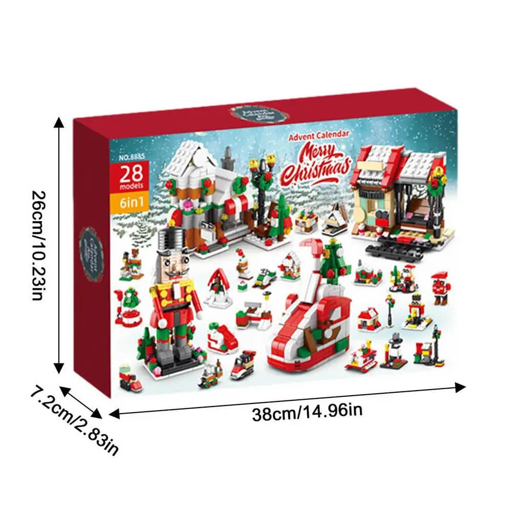 Kerst adventskalender bouwstenen voor kinderen - 24 dagen aftellen met grote bouwset, perfect doe-het-zelf kerstcadeau voor kinderen