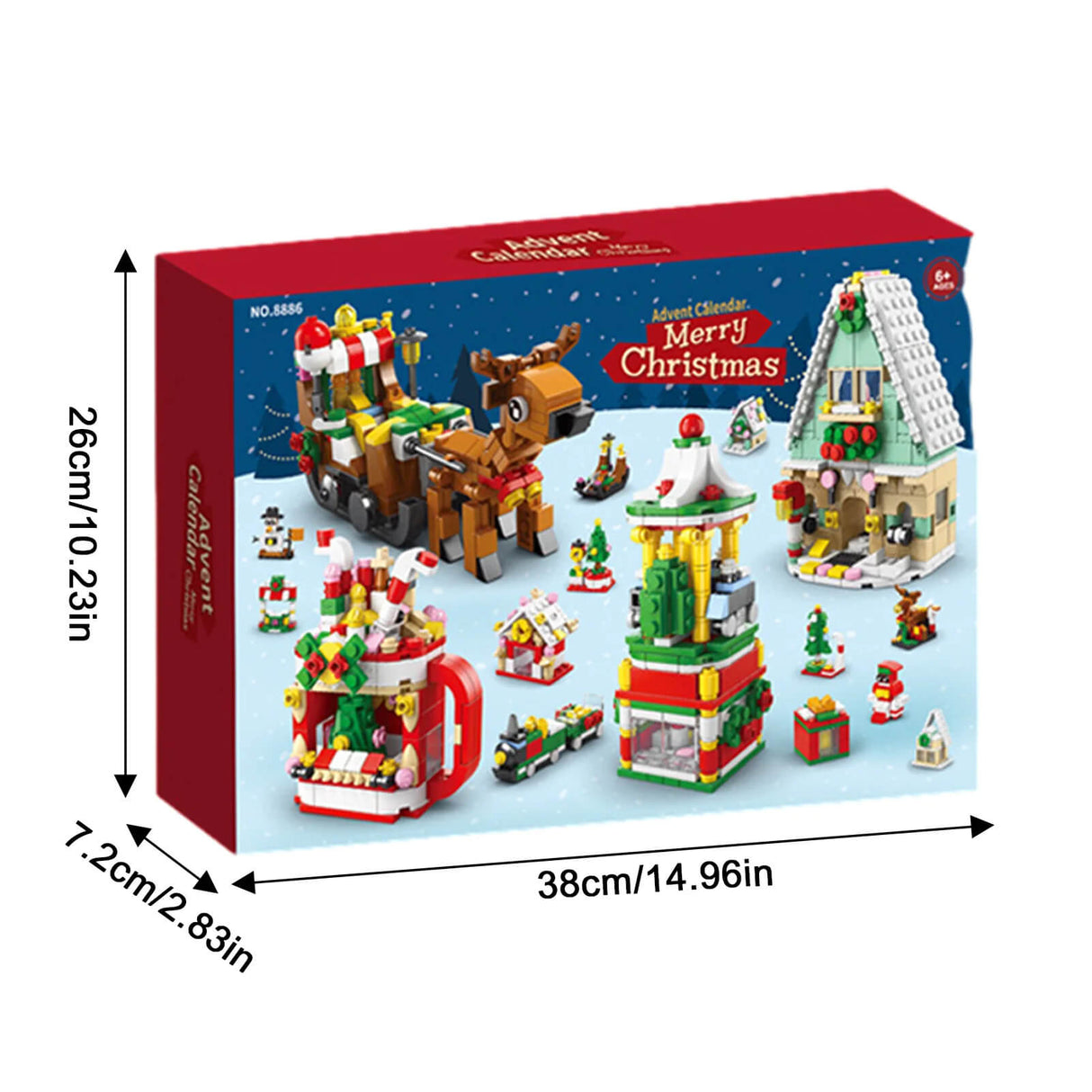 Kerst adventskalender bouwstenen voor kinderen - 24 dagen aftellen met grote bouwset, perfect doe-het-zelf kerstcadeau voor kinderen