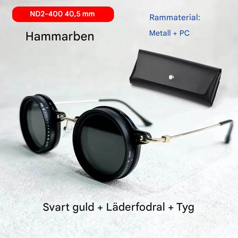 Solvyn – Justerbara Runda Solglasögon för Män & Kvinnor | Polariserade med ND-Liknande Filter och Retrostil