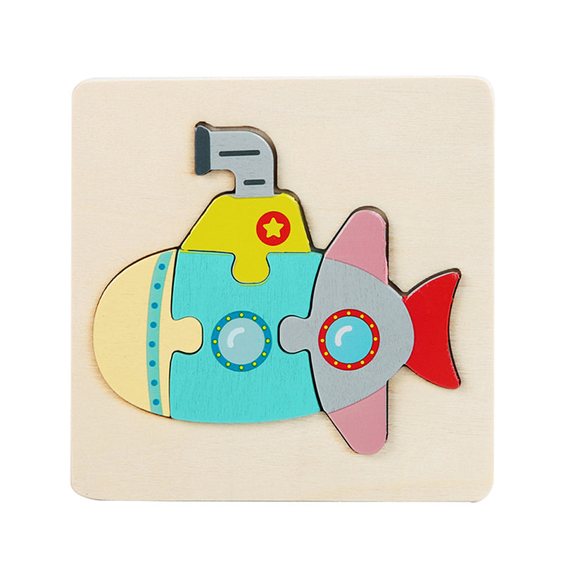 3D Houten Puzzels Voor Jonge Kinderen Beeldverhaal Dieren Onderwijs Cognitief