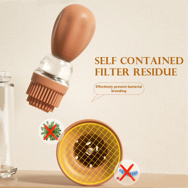 Glazen oliefles met siliconen borstel Keukengerei