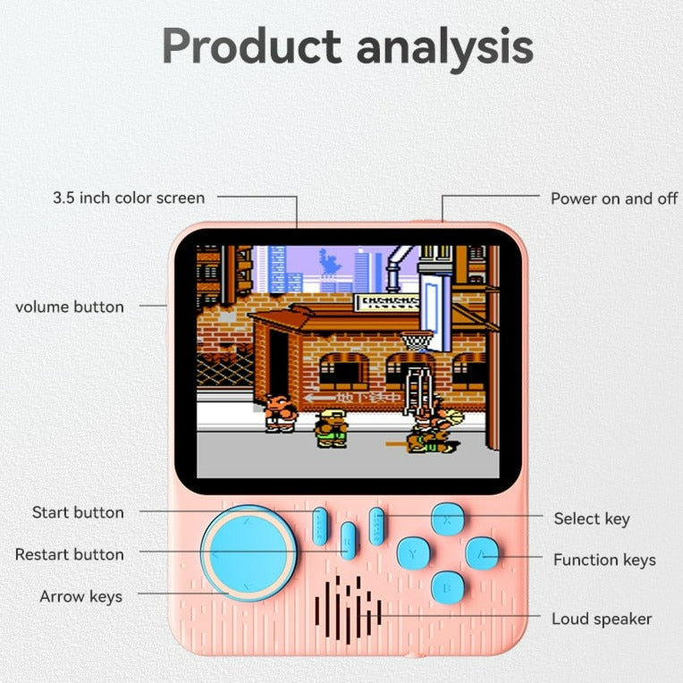 Dunne handheld Retro Video Game Console 666 Games