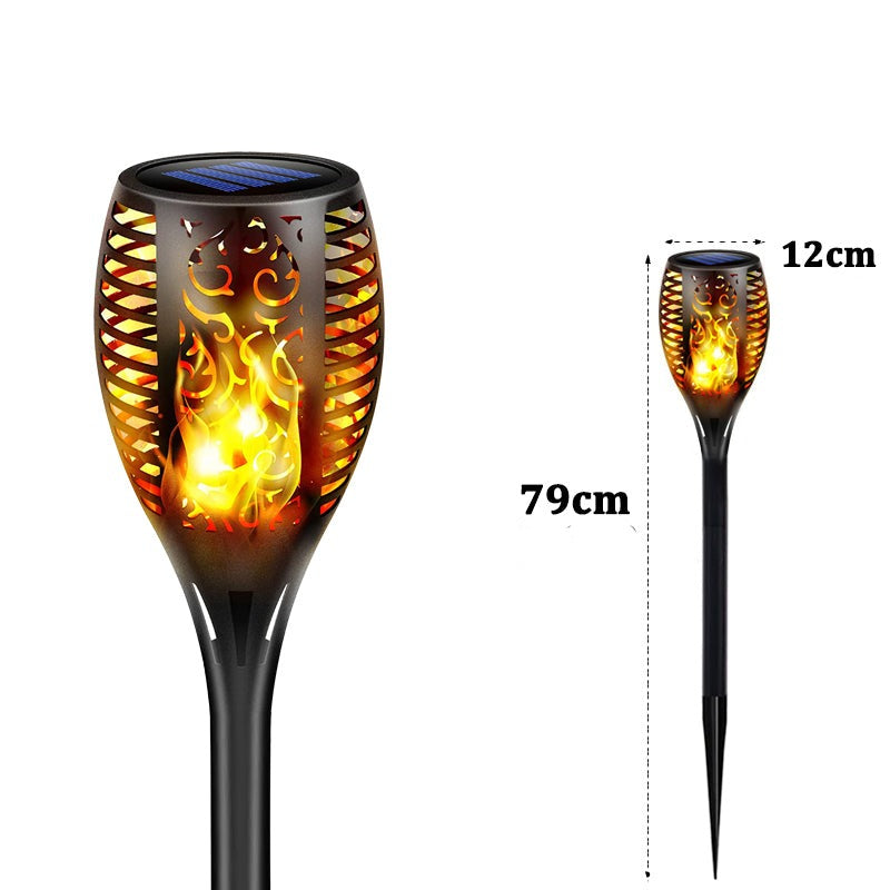 IP65 Waterdichte Tuinlantaarn op zonne-energie met Vlameffect - Energiezuinig & Automatische Ontsteking