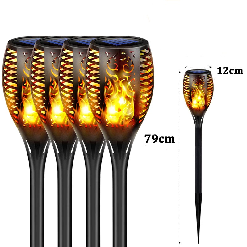IP65 Waterdichte Tuinlantaarn op zonne-energie met Vlameffect - Energiezuinig & Automatische Ontsteking