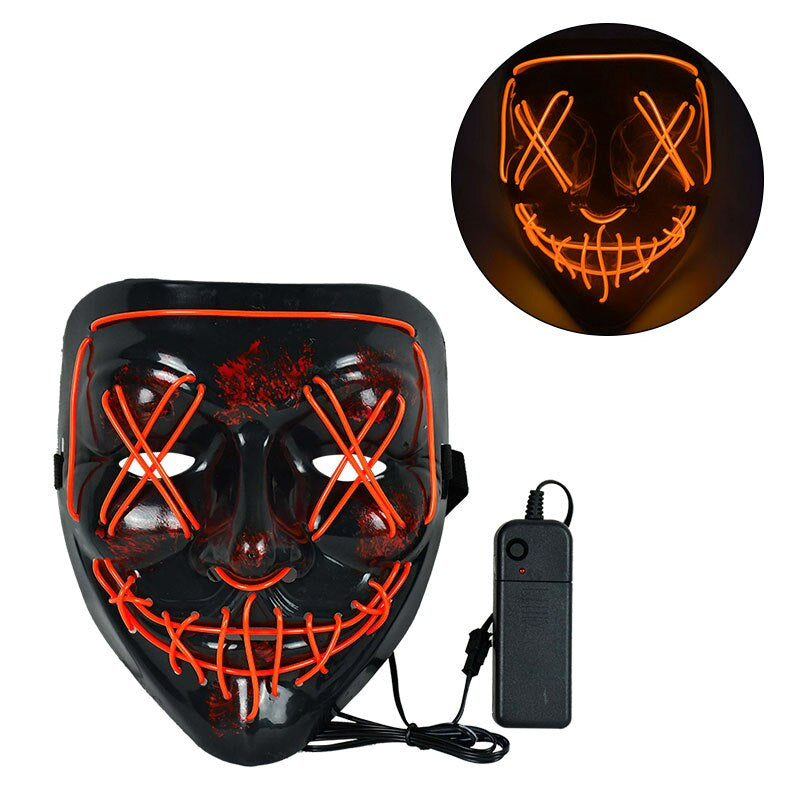 LED Horror Masker voor Halloween & Maskerade | Purge-geïnspireerd knipperend masker met 3 lichtstanden - Verstelbaar & Veilig EL-draad Ontwerp