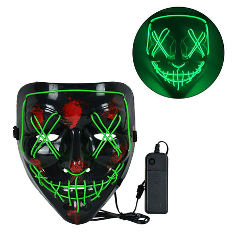 LED Horror Masker voor Halloween & Maskerade | Purge-geïnspireerd knipperend masker met 3 lichtstanden - Verstelbaar & Veilig EL-draad Ontwerp