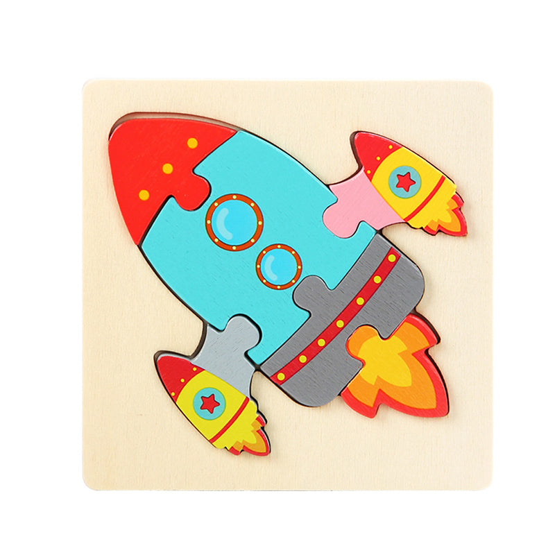 3D Houten Puzzels Voor Jonge Kinderen Beeldverhaal Dieren Onderwijs Cognitief