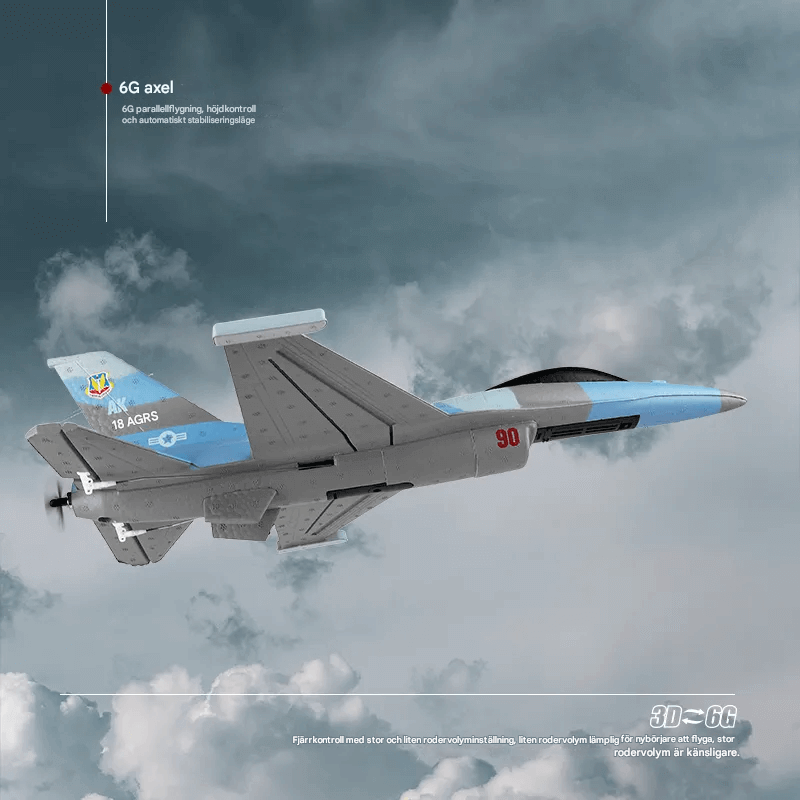 Op afstand bestuurbaar RC F16 schuimstraalvliegtuig - 2.4G, realistische propeller, zweeffunctie & groot bereik
