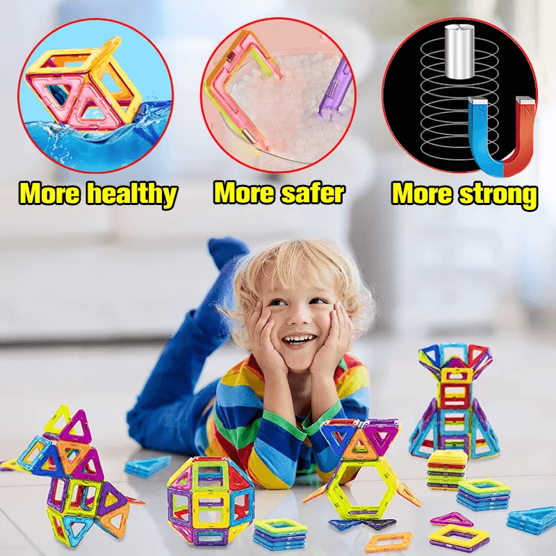 Magnetische Bouwstenen - Montessori Magnetische Sets voor Creatief Spelen, Bouwen en Leren, Perfect Educatief Speelgoed voor Kinderen