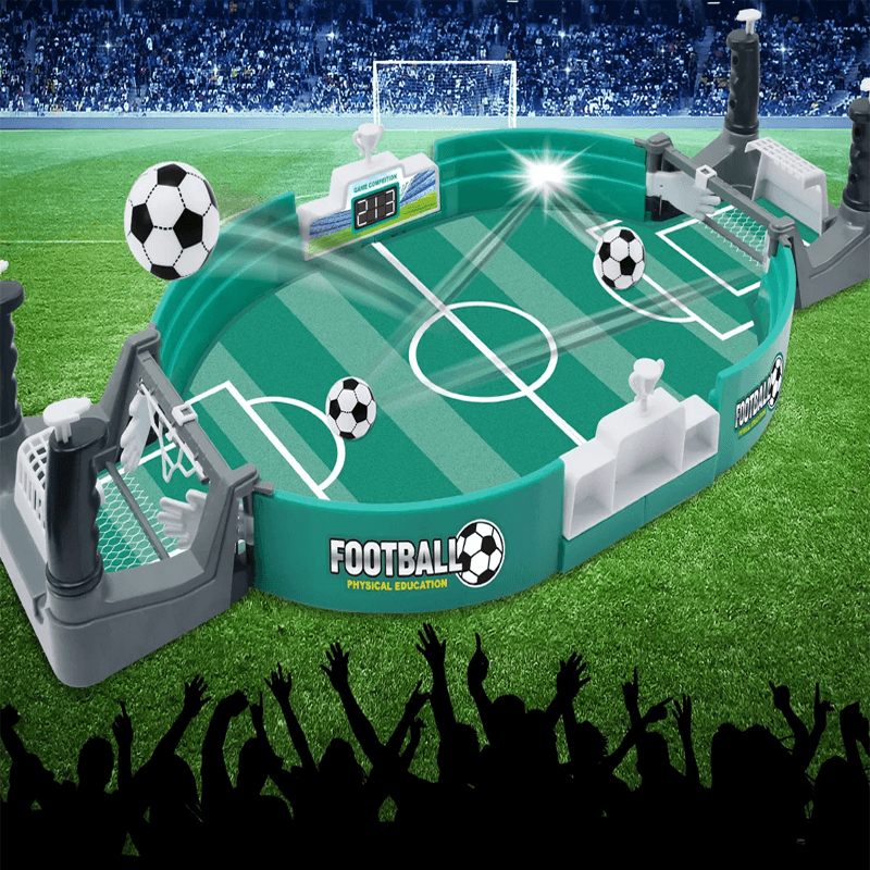 Tafelvoetbalspel voor kinderen & volwassenen - Minivoetbalspel in hout & ABS | Interactief 2-in-1 bordspel voor 2-4 spelers